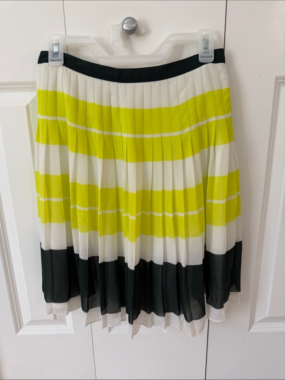 Ann Taylor Pleated Striped Neon striped skirt